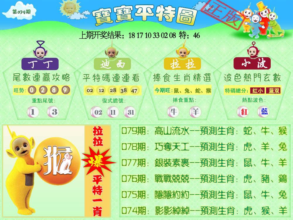 079期天线宝宝平特图[图]